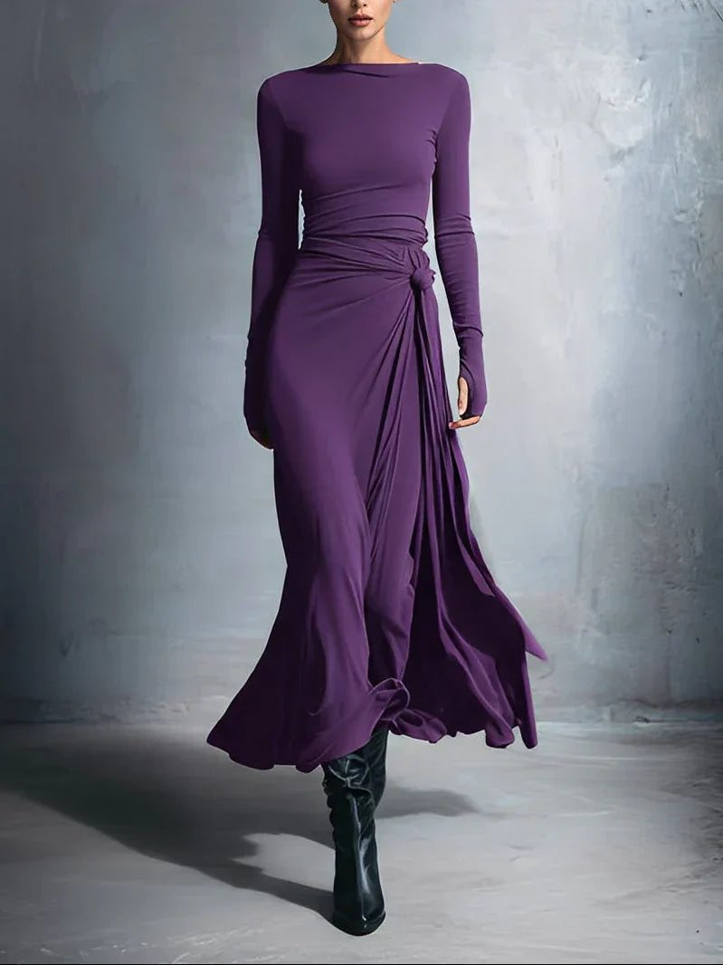 Naiara ❘ Vestido maxi com nó lateral
