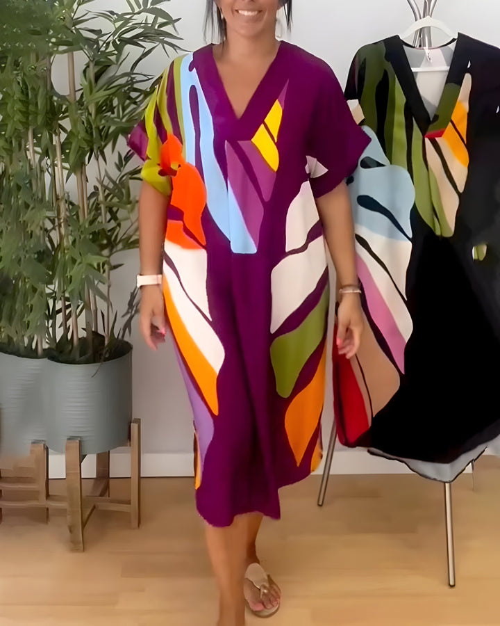 Rianna - Vestido com Estampa Abstrata
