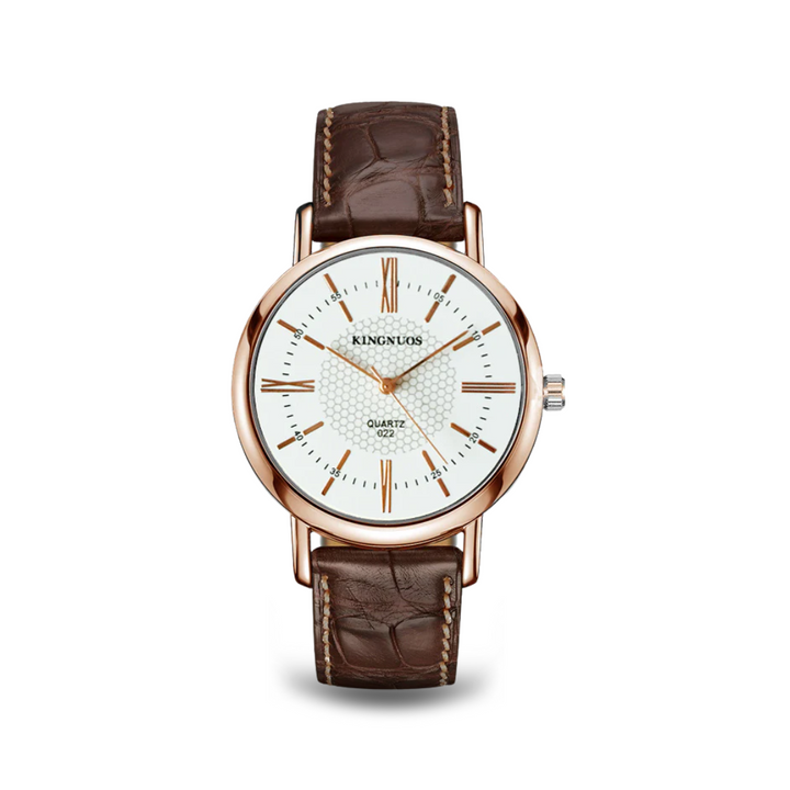 Relógio de Pulso Quartz com Pulseira de Couro