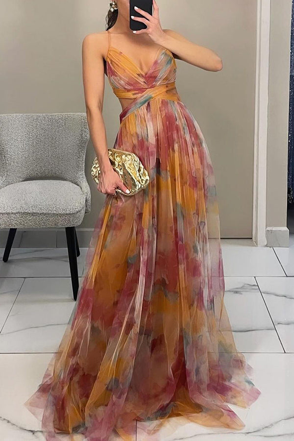 Esme – Vestido com estampas fluidas