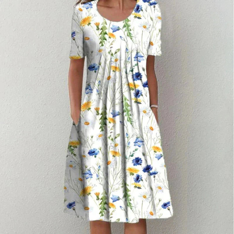 Sofia™ | Vestido Floral Estiloso e Casual com Bolsos