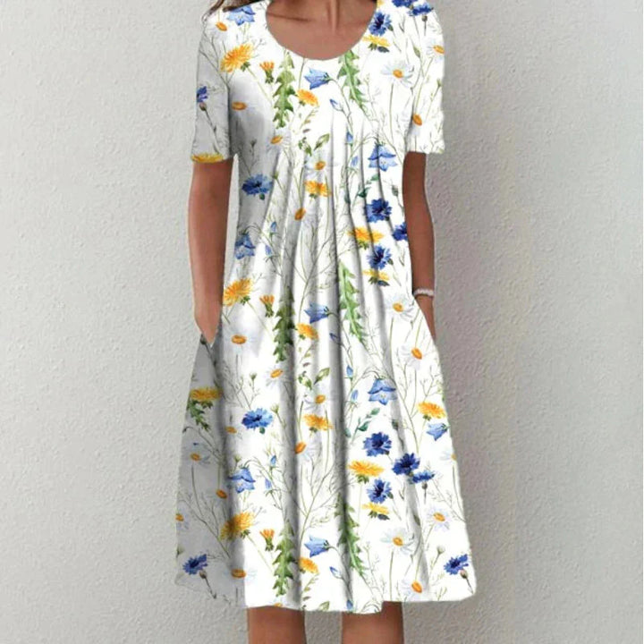 Sofia™ | Vestido Floral Estiloso e Casual com Bolsos