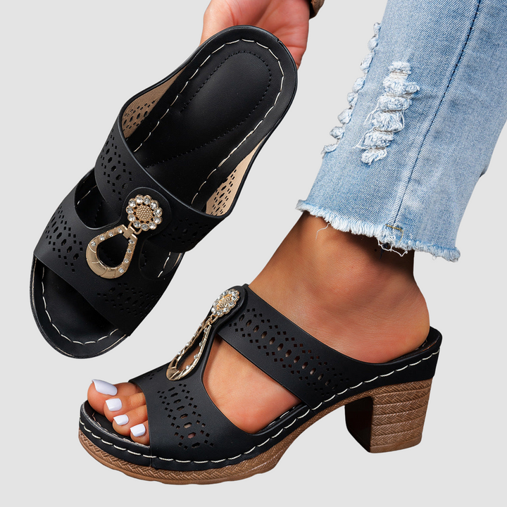 Isabella™ | Sandálias Conforto Ortopédico de Salto Alto