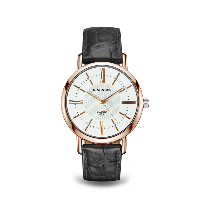 Relógio de Pulso Quartz com Pulseira de Couro