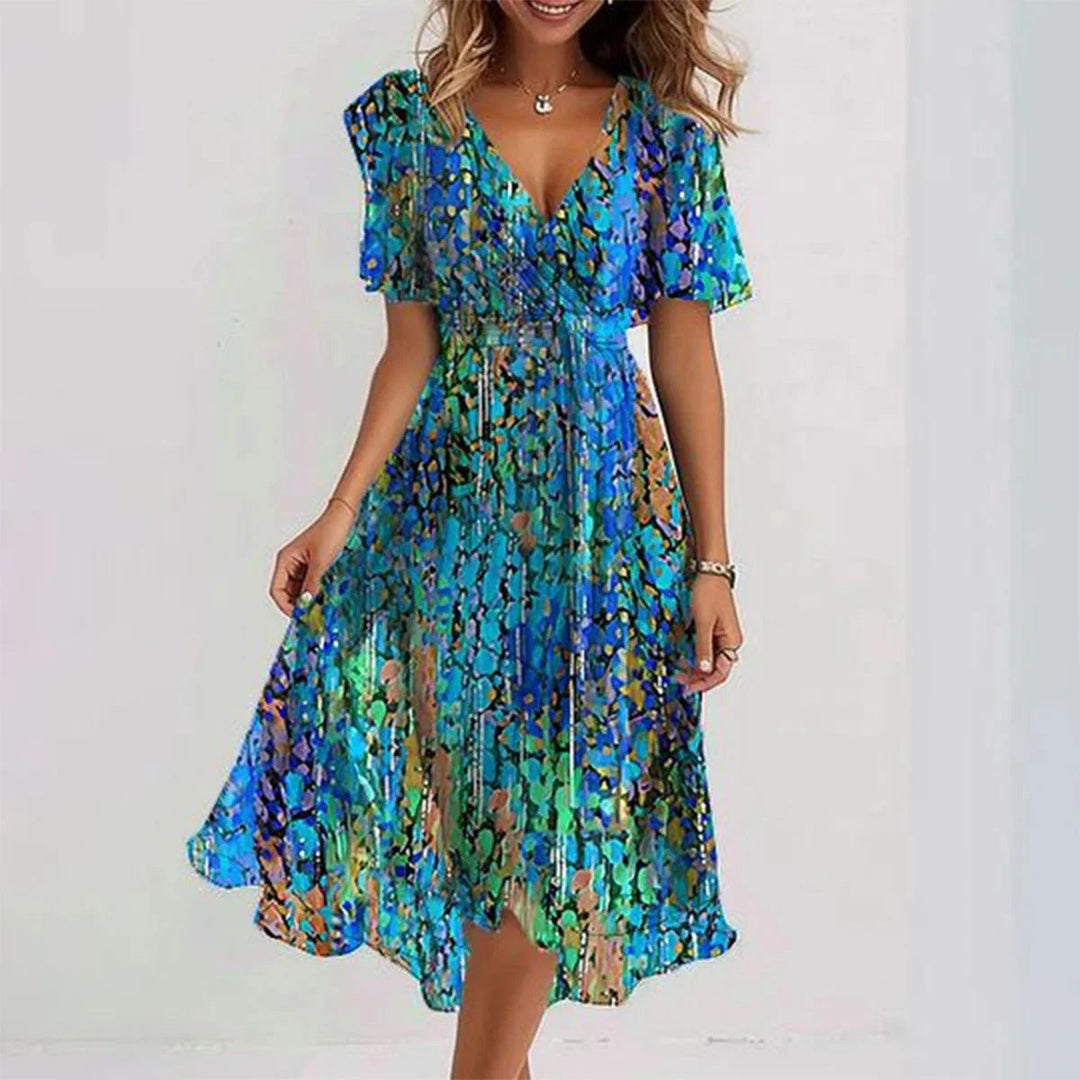 Lina™ | Vestido Estiloso com Mangas Curtas