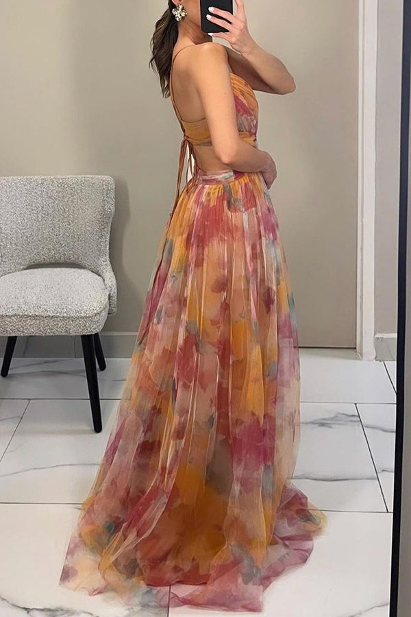 Esme – Vestido com estampas fluidas