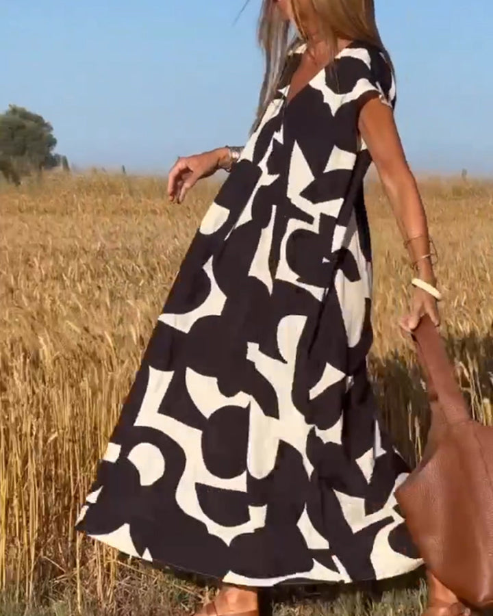 Kendall - Vestido Abstrato Relaxado