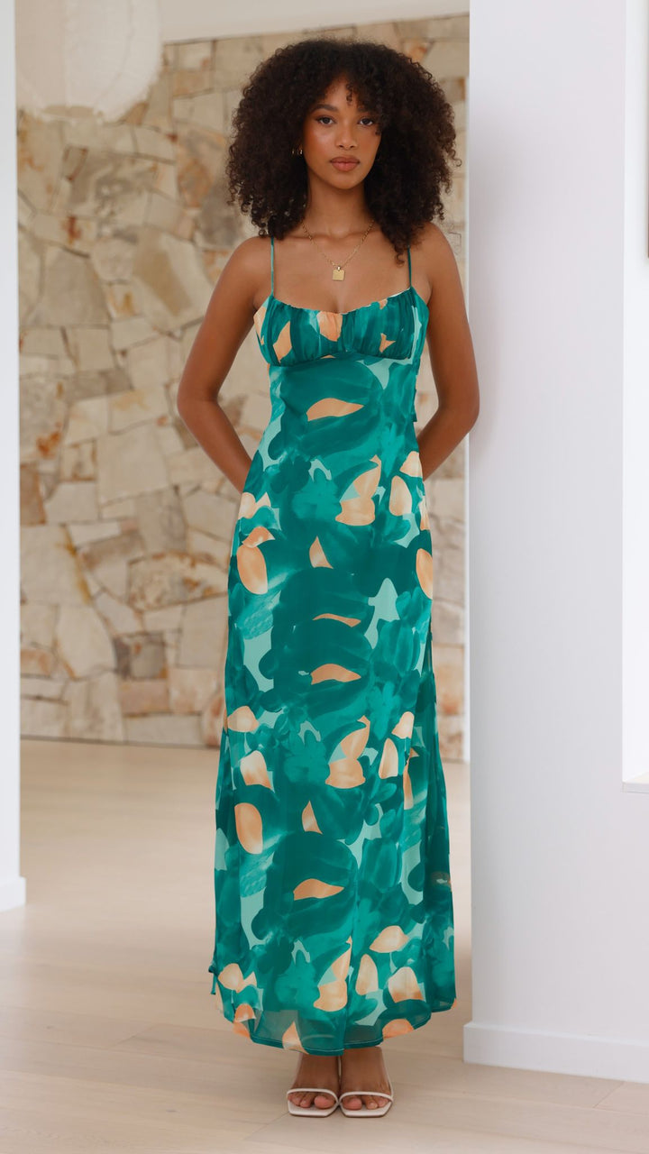 Robe Midi Margie - Estampa Verde