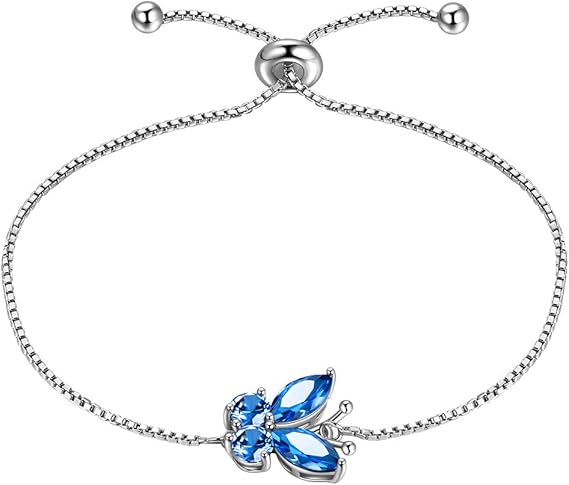 Pulseira de Borboleta Safira