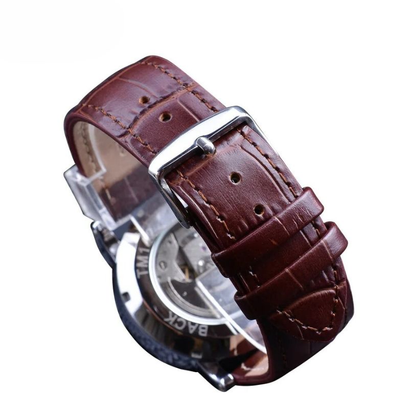Relógio Automático de Couro Luxuoso de Moda