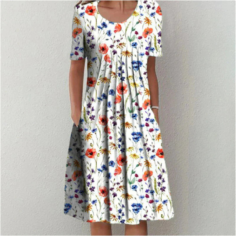 Sofia™ | Vestido Floral Estiloso e Casual com Bolsos
