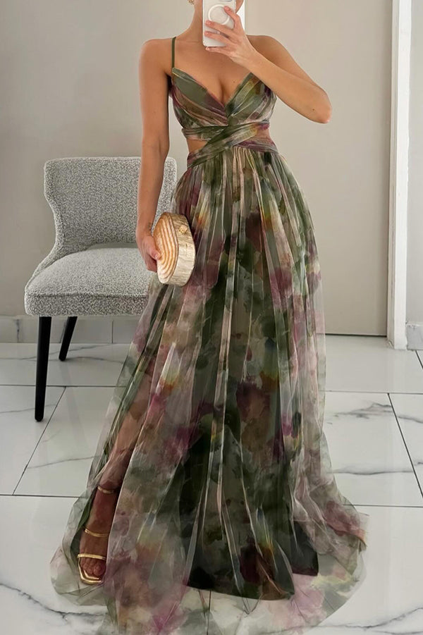 Esme – Vestido com estampas fluidas