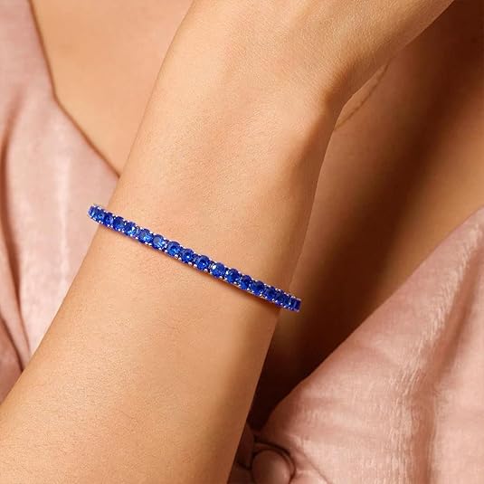 Pulseira de Tênis Safira