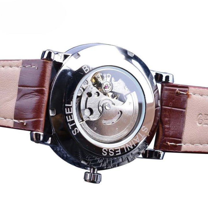 Relógio Automático de Couro Luxuoso de Moda