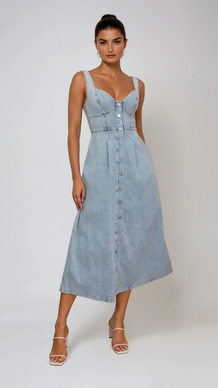 Robe Midi Abrianna - Denim Claro