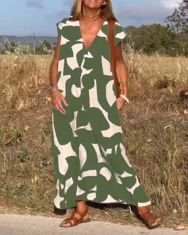 Kendall - Vestido Abstrato Relaxado