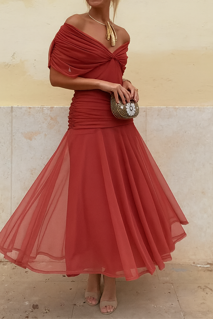 Vestido Boutonniere Elegante em Malha para Mulheres