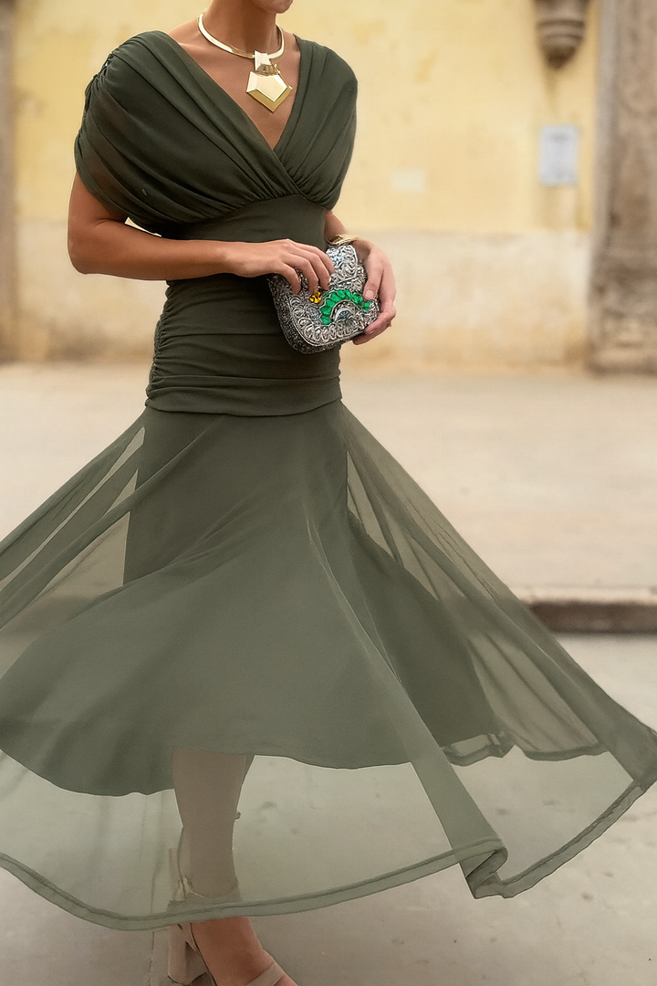 Vestido Boutonniere Elegante em Malha para Mulheres