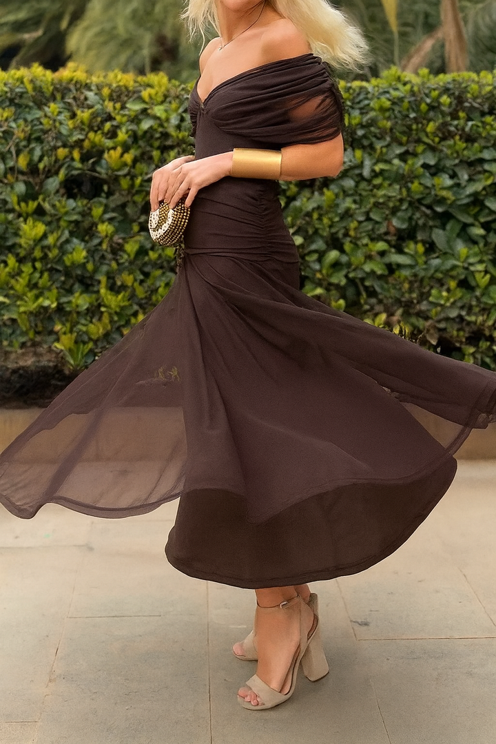 Vestido Boutonniere Elegante em Malha para Mulheres
