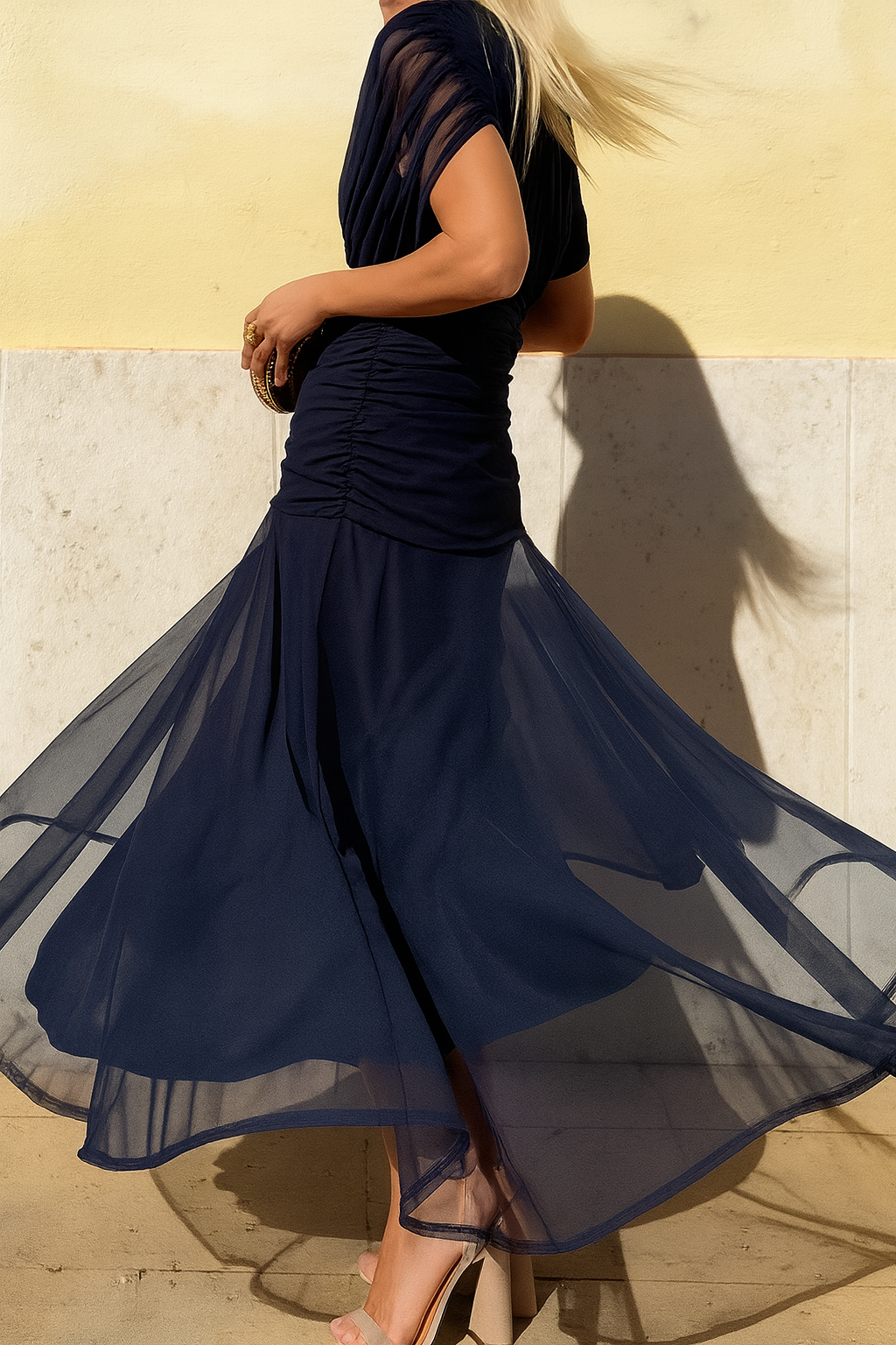 Vestido Boutonniere Elegante em Malha para Mulheres