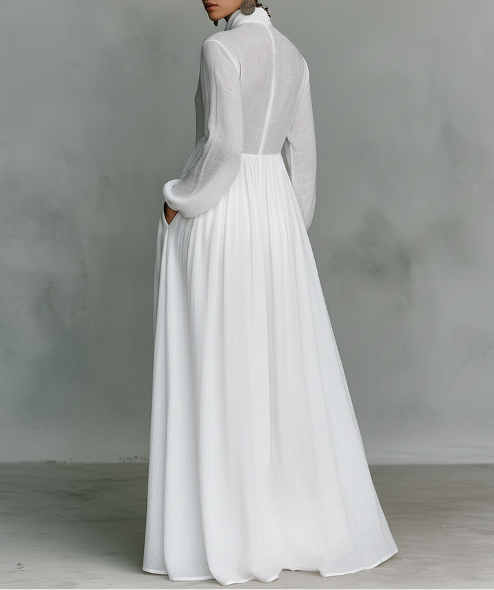 Serena | Vestido Maxi com Botões Frontais Fluídos