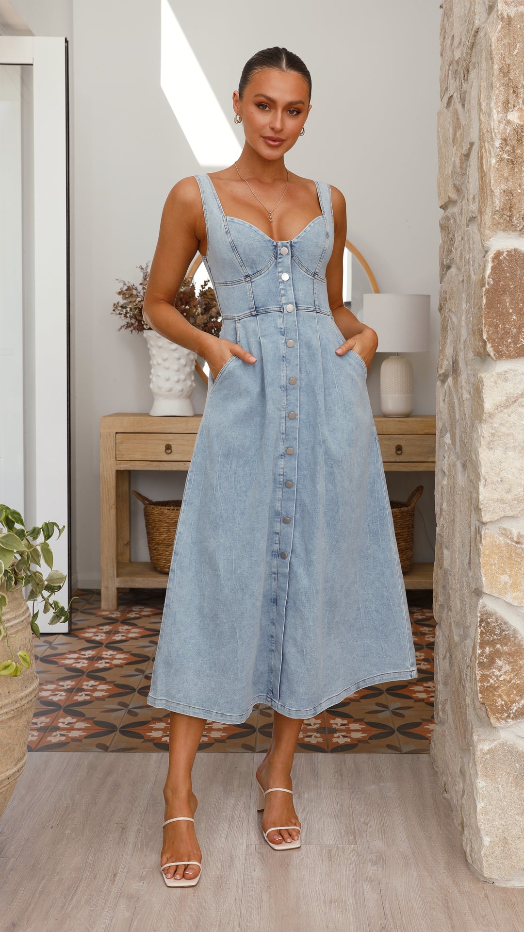 Robe Midi Abrianna - Denim Claro