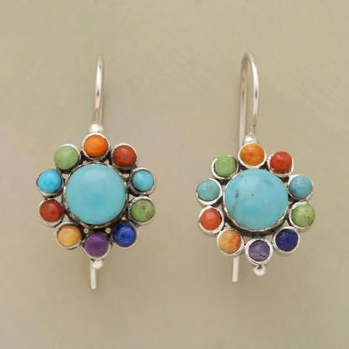 Brincos de Argola Turquesa Multicoloridos Chic