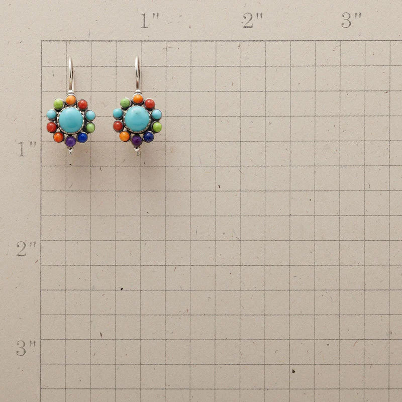 Brincos de Argola Turquesa Multicoloridos Chic