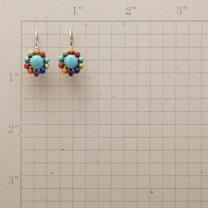 Brincos de Argola Turquesa Multicoloridos Chic