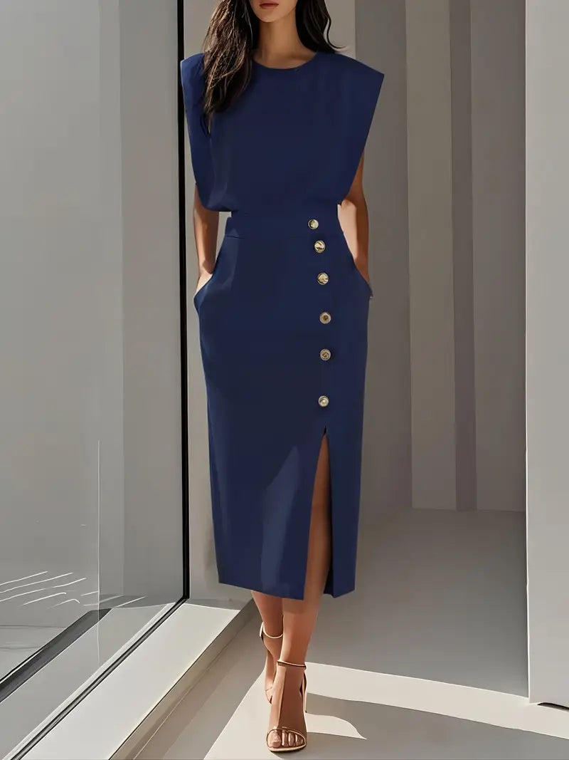 Dolly - Vestido Midi com Fenda Lateral