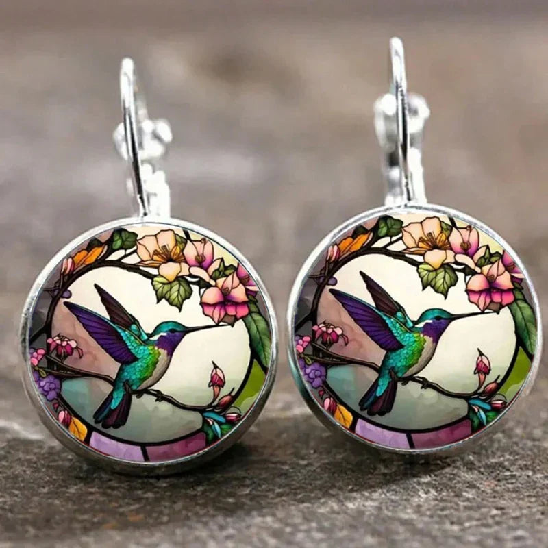 Colar de Pingente com Domo de Vidro Colibri