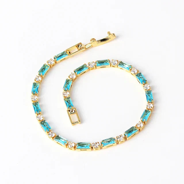 Pulseira de Turquesa Natural Dourada Atemporal