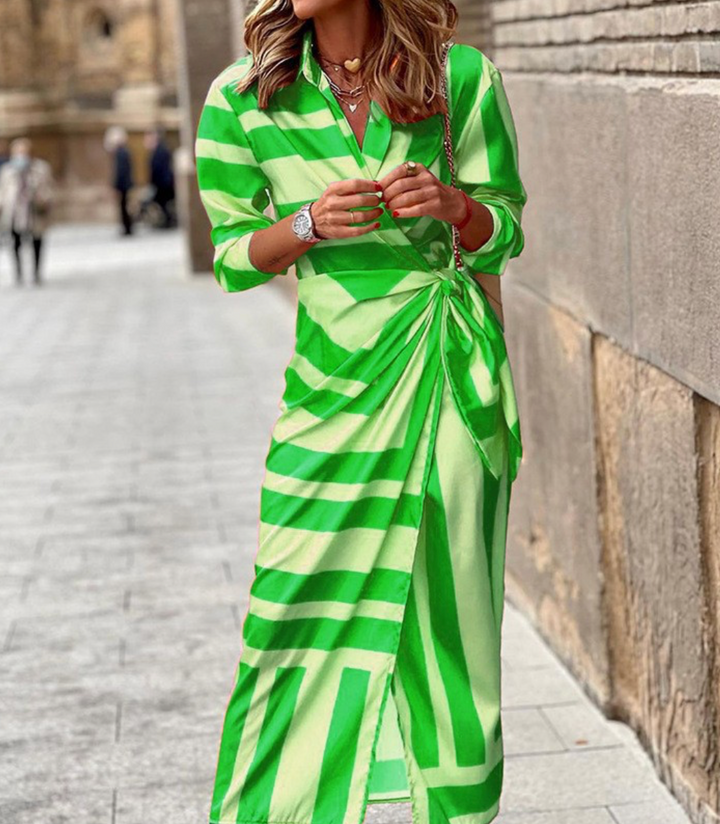 Elvina - Vestido envelope estampado