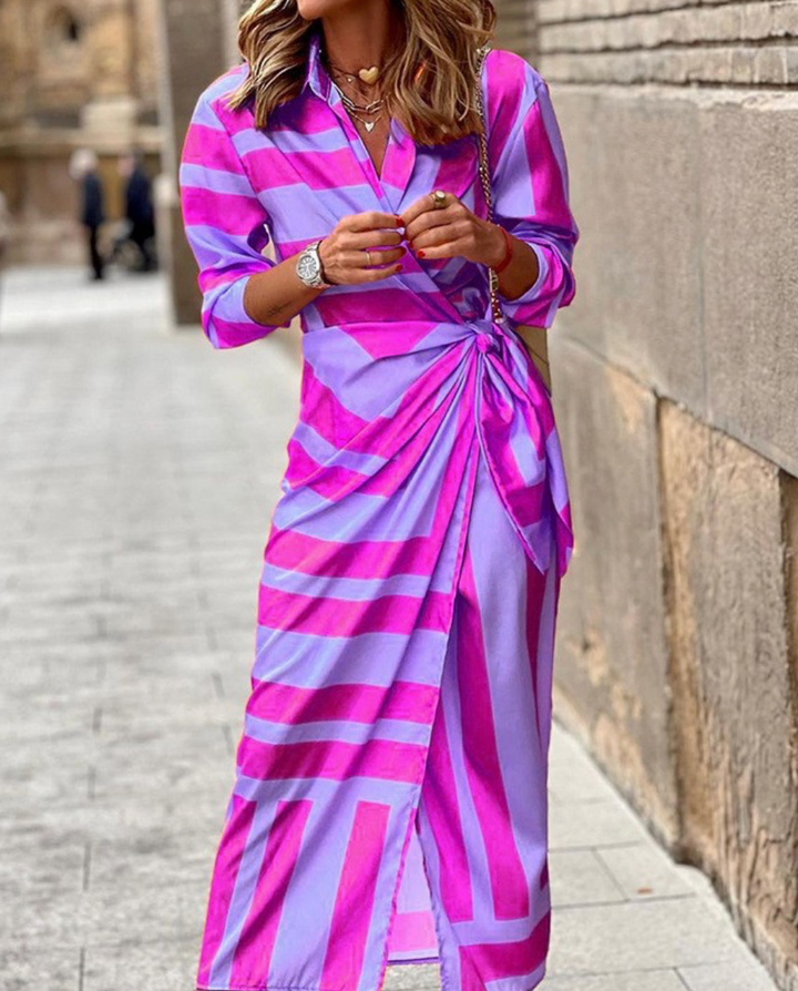 Elvina - Vestido envelope estampado