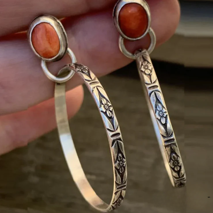 BRINCOS VINTAGE BOHO DE ÔNIX