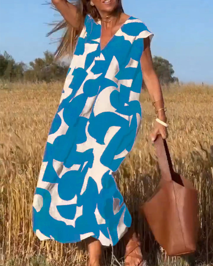 Kendall - Vestido Abstrato Relaxado
