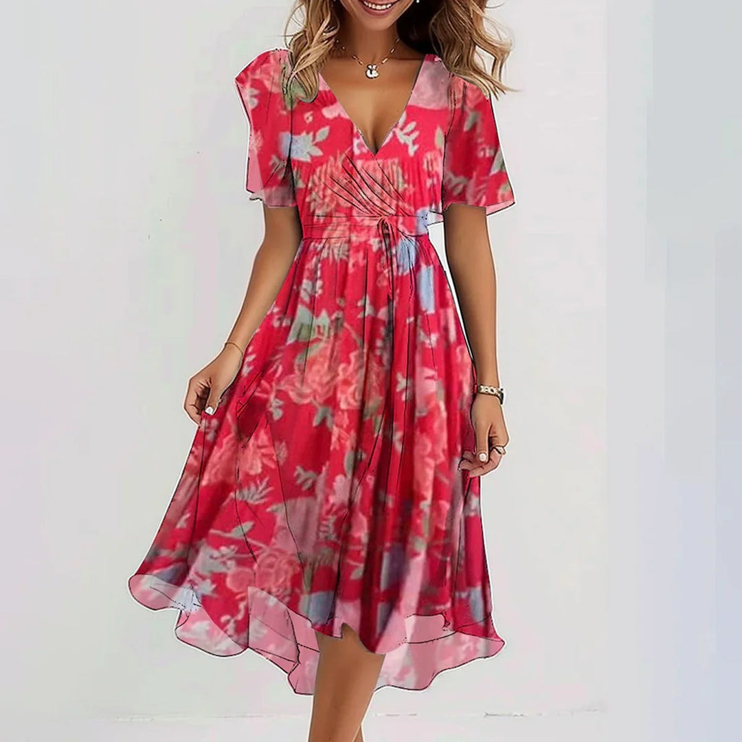 Lina™ | Vestido Estiloso com Mangas Curtas