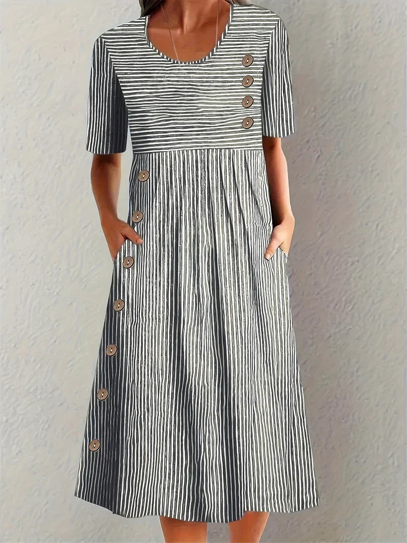 Sofia™ | Vestido de Verão Listrado