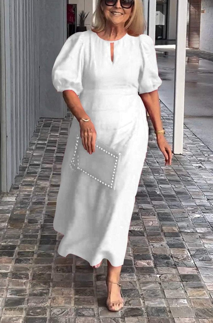 Carla™ - Vestido Elegante com Mangas Bufantes