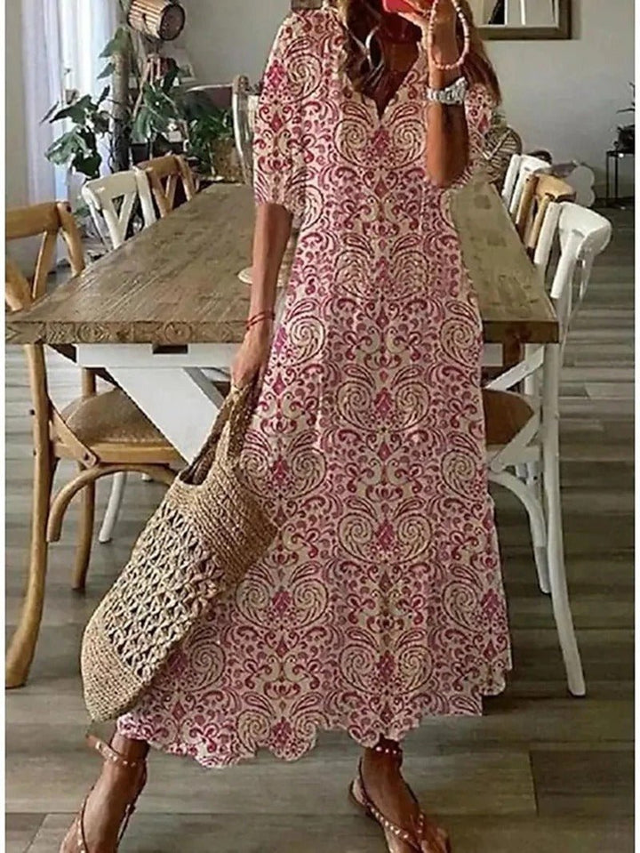 Lana - Vestido Maxi Boho que Valoriza a Silhueta