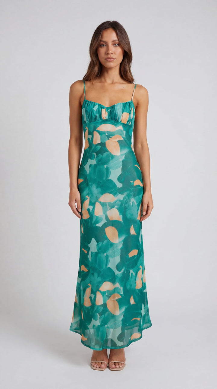 Robe Midi Margie - Estampa Verde