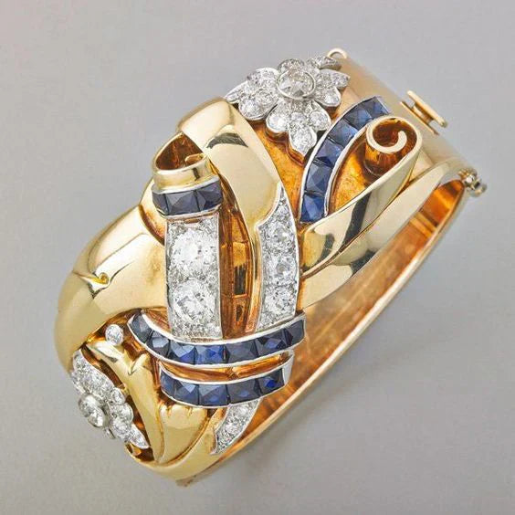 Anel de Zircônia Dourado Vintage