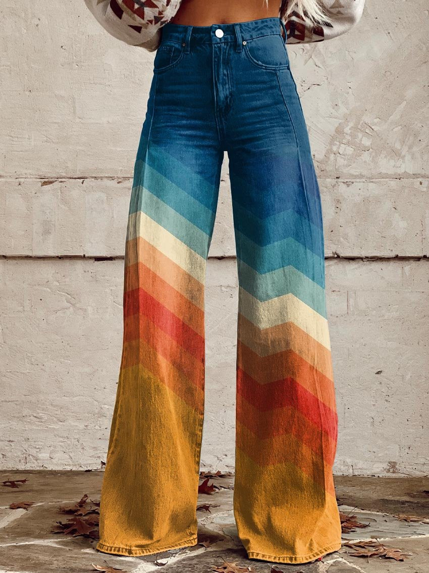 Léa - Calças Retro Zigzag
