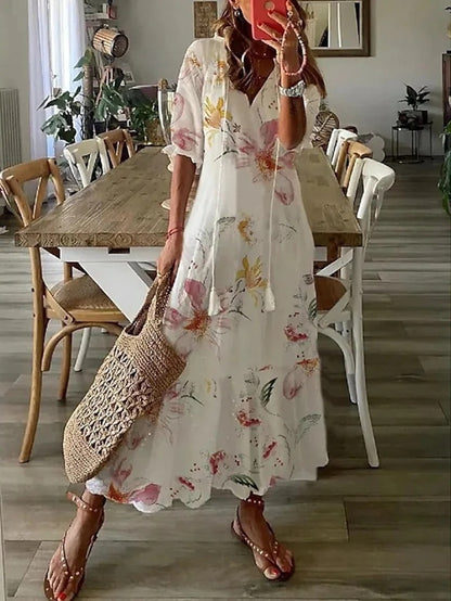 Michaela - Vestido Boho com Cobertura para a Barriga